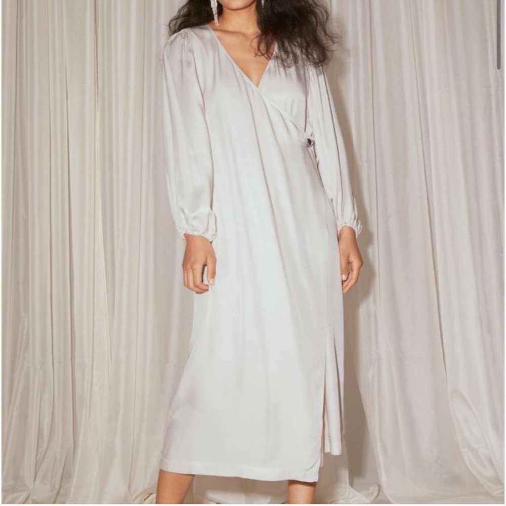 H&M satin wrap-front dress